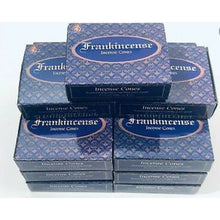 Load image into Gallery viewer, Frankincense Cones - 12 Packets x 10 Cones (120 cones) Kamini Incense Full Box