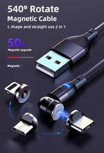 Load image into Gallery viewer, 3 Pack Magnetic 540 Fast Charging Data Cable Charger For Type-C Micro USB iPhone
