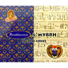 Load image into Gallery viewer, Frankincense &amp; Myrrh Incense Cones Kamini 12 x 10 120 Cones (i)
